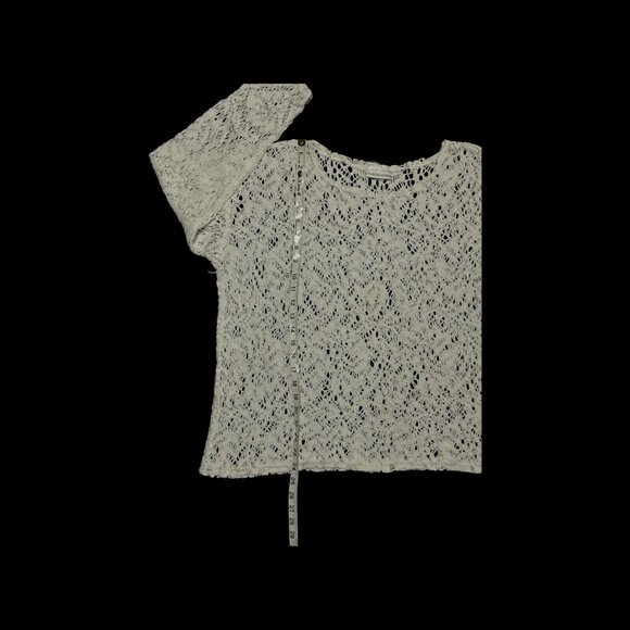 Vintage Paris Sport Club Womens Sweater Large White Open Knit Beachy Y2K Retro - Picture 8 of 8